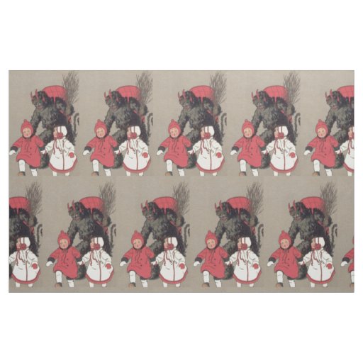 Krampus Chasing Children Switch Fabric