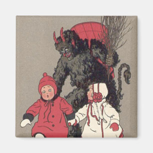 Krampus Chasing Children Switch Magnet