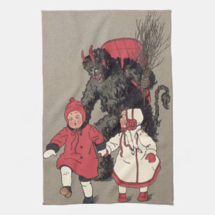 Krampus Chasing Children Switch Towel