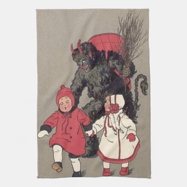 Krampus Chasing Children Switch Towel (Vertical)