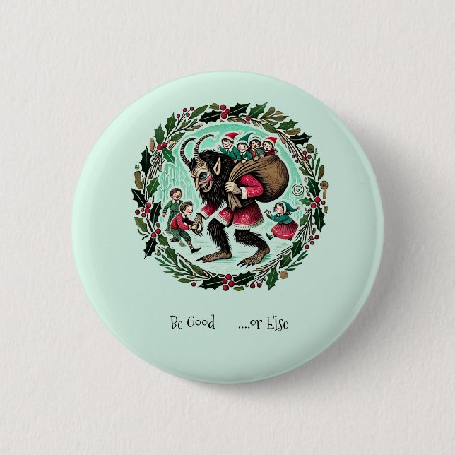 Krampus Christmas                                  Button (Front)