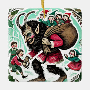 Krampus Christmas Ceramic Ornament