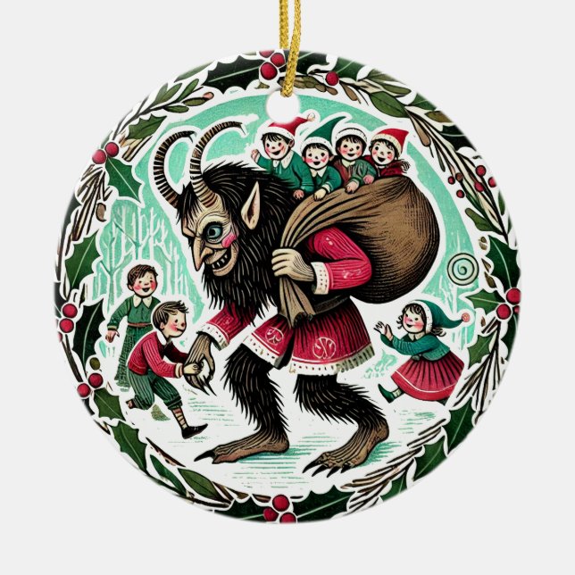Krampus Christmas                                  Ceramic Ornament (Front)
