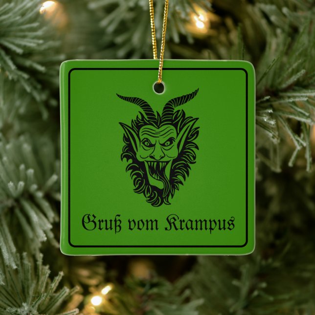 Krampus Christmas Ceramic Ornament (Tree)