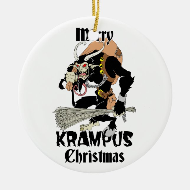 Krampus Christmas Ceramic Ornament (Front)