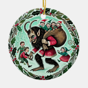 Krampus Christmas Ceramic Ornament