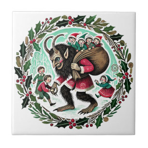 Krampus Christmas Ceramic Tile