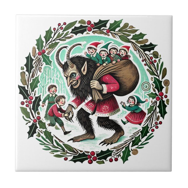 Krampus Christmas                                  Ceramic Tile (Front)