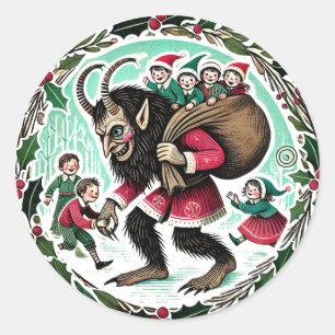 Krampus Christmas                                  Classic Round Sticker