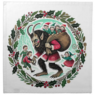Krampus Christmas                                  Cloth Napkin