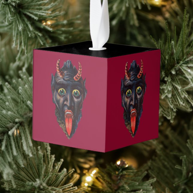 Krampus Christmas  Cube Ornament (Tree)