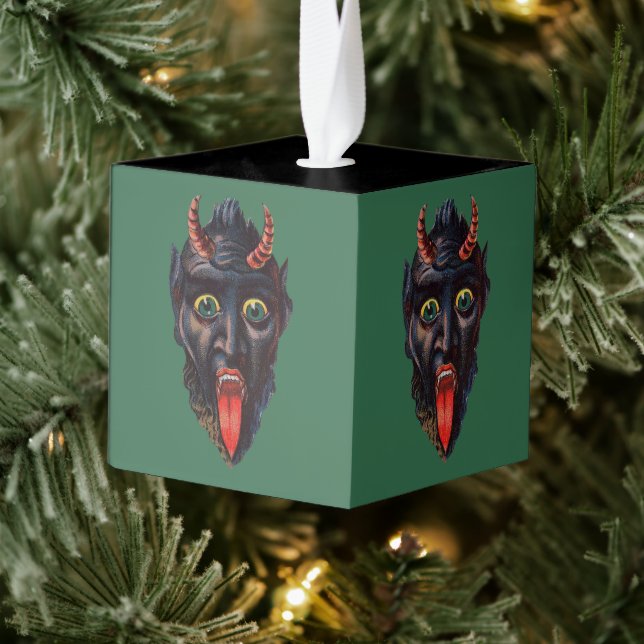 Krampus Christmas Cube Ornament (Tree)