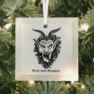 Krampus Christmas Glass Ornament