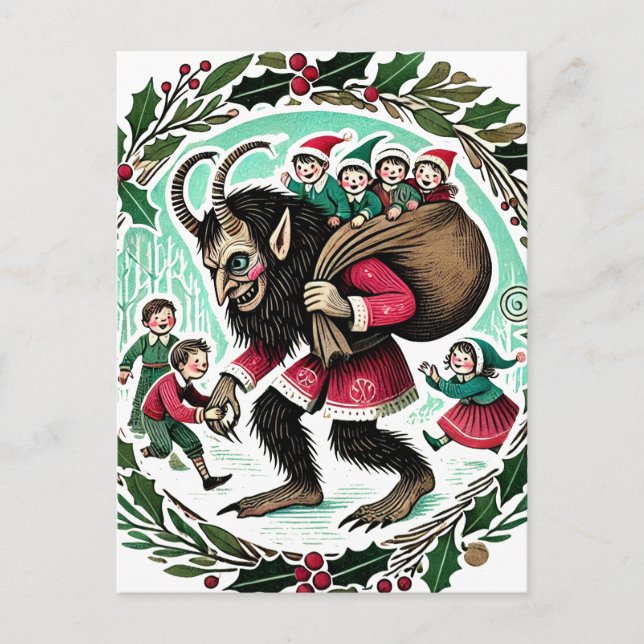 Krampus Christmas                                  Holiday Postcard (Front)