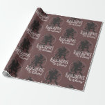 Krampus Christmas Holiday Wrapping Paper<br><div class="desc">What is better than a bit of darkness at the holidays? Nothing we can think of! Krampus wrapping paper with Krampus is Coming! in awesome typography. Fun, dark alternative Christmas gift wrap! This silhouette Krampus has a wonderful face, twigs in his basket, hooves and horns. See coordinating items and more...</div>