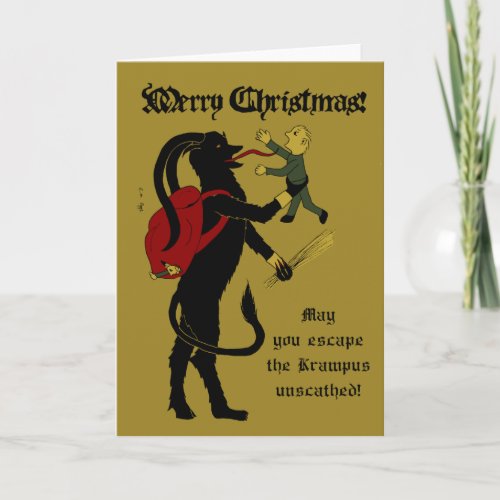 Krampus  Christmas horror card