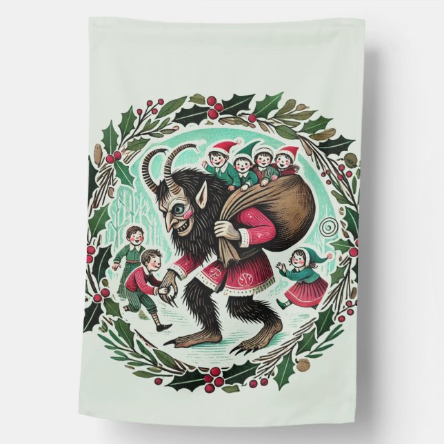 Krampus Christmas                                  House Flag (Front)