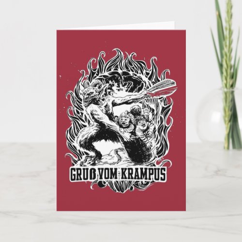 Krampus Christmas in Black Holiday Card