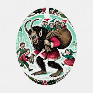 Krampus Christmas Metal Ornament