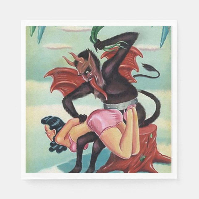 Krampus Christmas Napkins (Front)