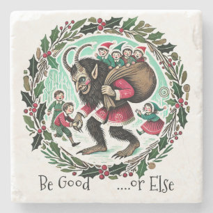Krampus Christmas Stone Coaster