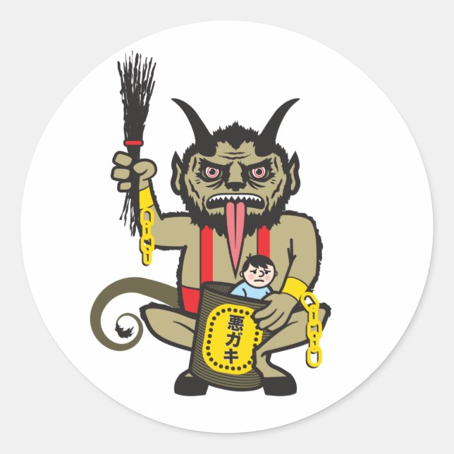 Krampus Classic Round Sticker (Front)
