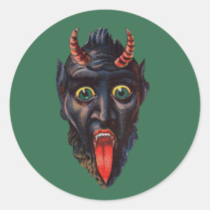 Krampus classic round sticker
