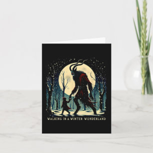 Krampus Dark Winter Holiday Walking In A Winter Wo Card