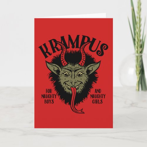 Krampus Face Naughty Holiday Card