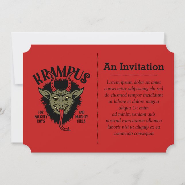Krampus Face Naughty Invitation (Front)