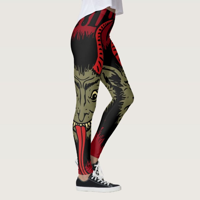 Krampus Face Naughty Leggings (Right)