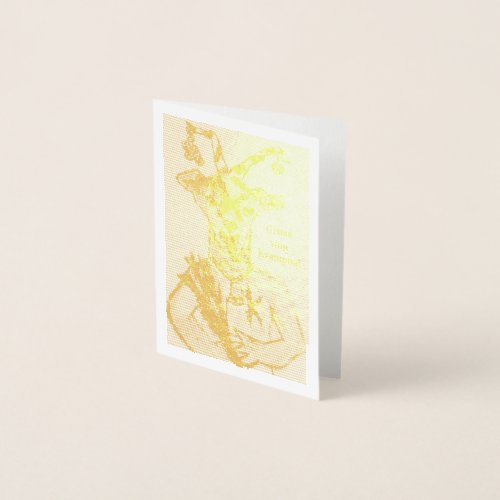 Krampus Gold Foil Christmas Holiday Mini Card