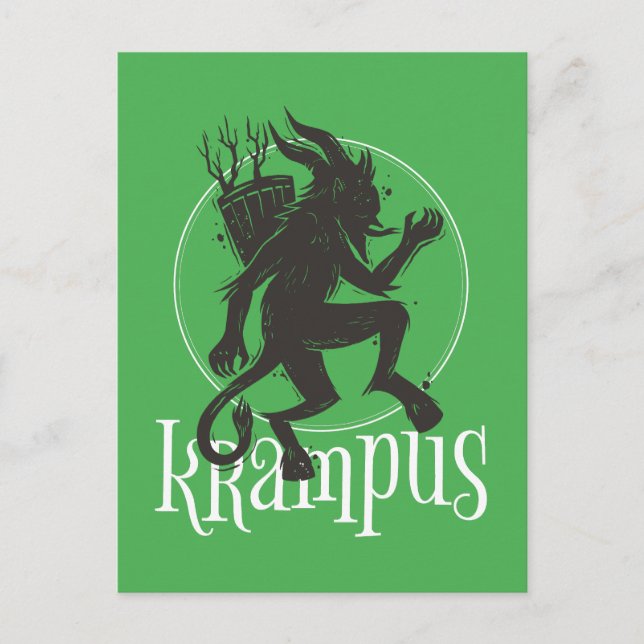 Krampus Green Postcard (Front)