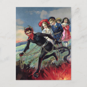 Krampus Heading to Hell Postcard