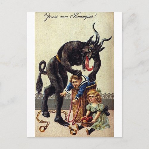 Krampus  His Sack 2 Postcard