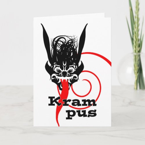 Krampus is Coming Krampusnacht Beast With Tongue Holiday Card