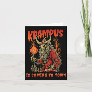 Krampus Is Coming To Town Christmas Horror Holiday Card