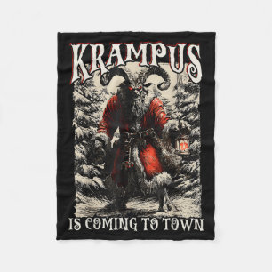 Krampus Is Coming To Town Christmas Season Evil Kr Fleece Blanket