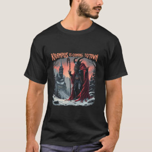Krampus Is Coming To Town Christmas Xmas Horror Gr T-Shirt