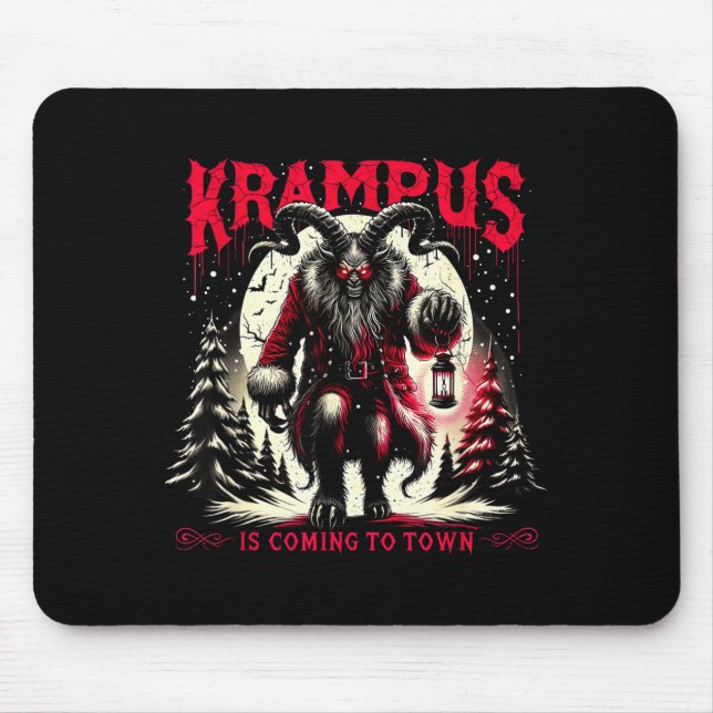 Krampus Is Coming To Town Dark Christmas Horror Xm Mouse Pad (Front)
