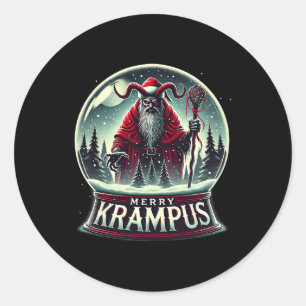 Krampus Is Coming To Town Horror Merry Krampus Chr Classic Round Sticker