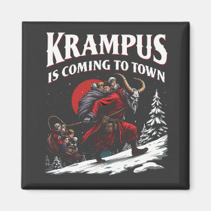 Krampus is Coming to Town Krampus Christmas  Magnet