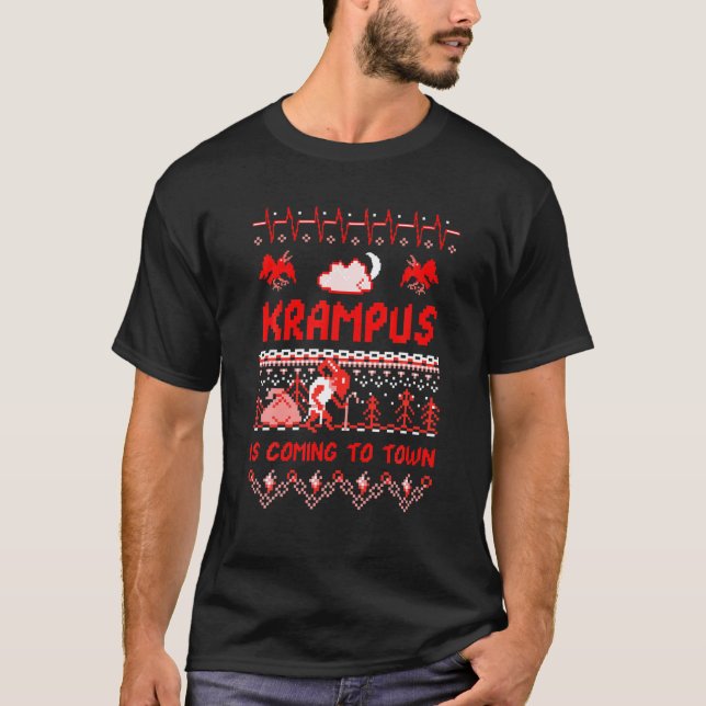 Krampus Is Coming To Town Xmas Ugly Sweater (Front)