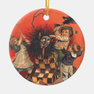 Krampus Jack-In-A-Box Ceramic Ornament