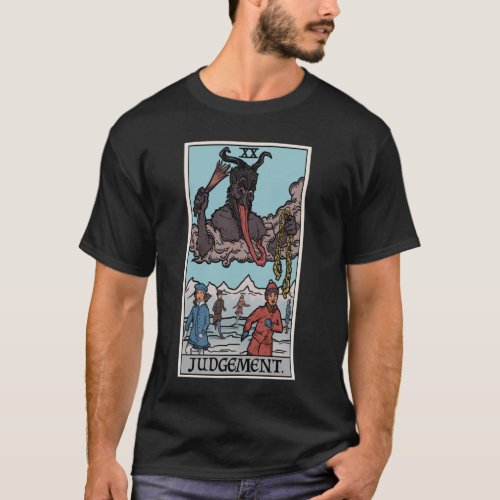 Krampus Judgement Tarot Card Funny Christmas Gothi T_Shirt