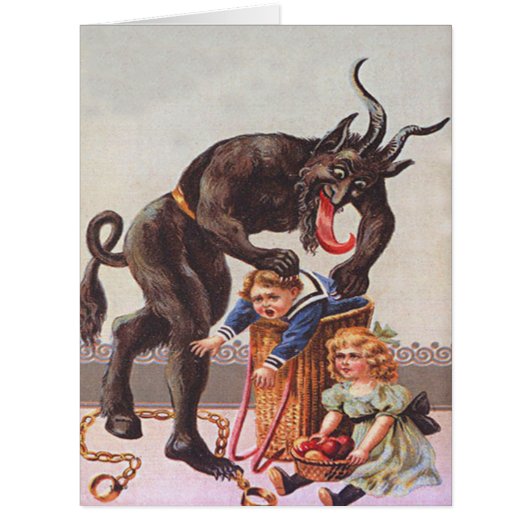 Krampus Kidnapping Children Basket Cards (Front)