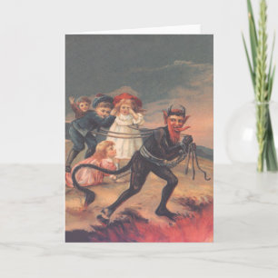 Krampus Kidnapping Children Holiday Card