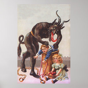 Krampus Kidnapping Children Poster