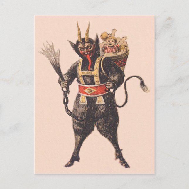 Krampus Kidnapping Children Switch Postcard (Front)