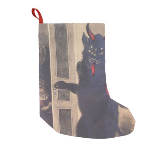 Krampus Kidnapping People Small Christmas Stocking